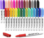 30 Colors Permanent Markers, Fine Point, Assorted Vibrant Colors