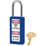 411 Series Zenex™ Padlocks, Safety Padlock, Keyed Different, Thermoplastic, 1-1/2" Width
