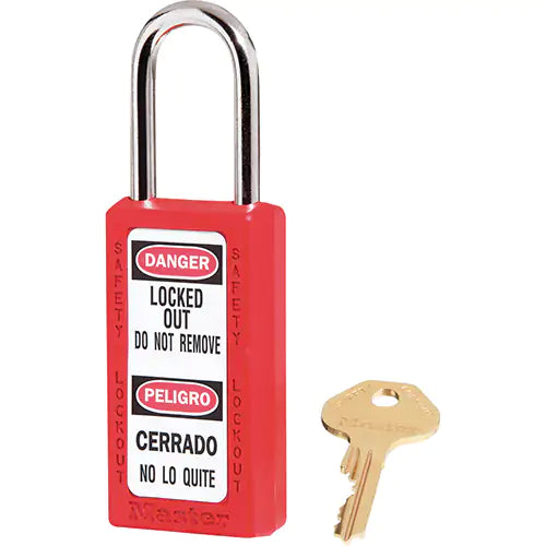 411 Series Zenex™ Padlocks, Safety Padlock, Keyed Different, Thermoplastic, 1-1/2" Width