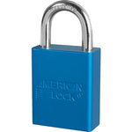 Anodized Padlock, Safety Padlock, Keyed Different, Aluminum, 1-1/2" Width