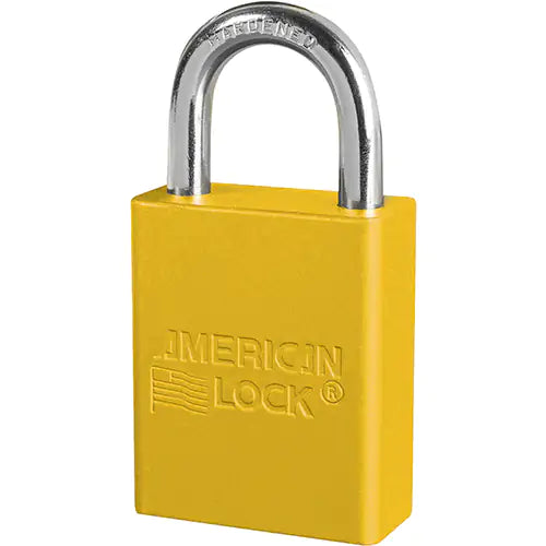 Anodized Padlock, Safety Padlock, Keyed Different, Aluminum, 1-1/2" Width