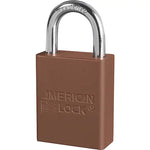 Anodized Padlock, Safety Padlock, Keyed Different, Aluminum, 1-1/2" Width