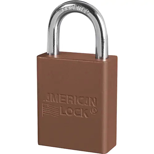 Anodized Padlock, Safety Padlock, Keyed Different, Aluminum, 1-1/2" Width