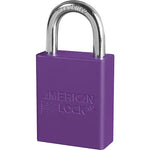 Anodized Padlock, Safety Padlock, Keyed Different, Aluminum, 1-1/2" Width