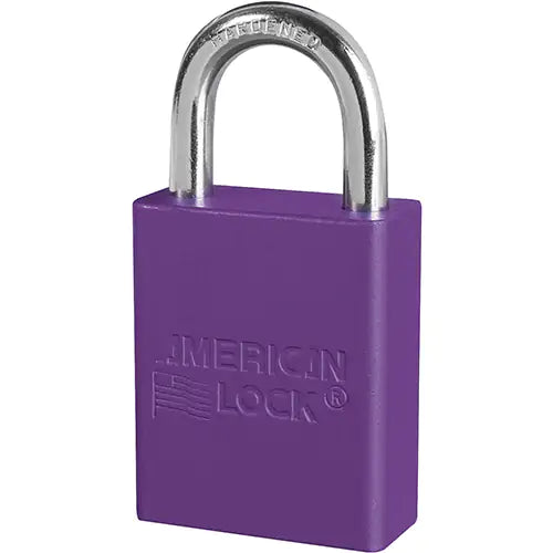 Anodized Padlock, Safety Padlock, Keyed Different, Aluminum, 1-1/2" Width