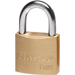 V-Line Padlock, Keyed Different, Brass Coating, 1-1/2" Width