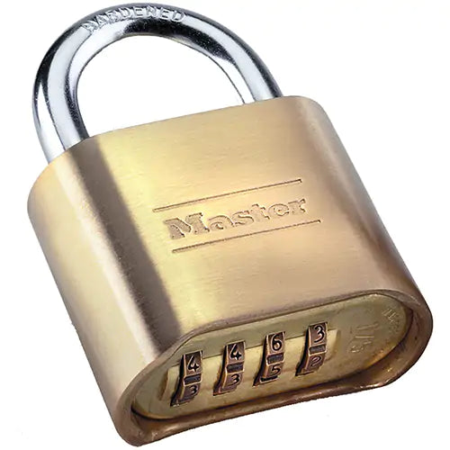 Padlocks, Resettable, Brass Coating, 2" Width