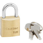 V-Line Padlock, Keyed Different, Brass Coating, 1-1/2" Width