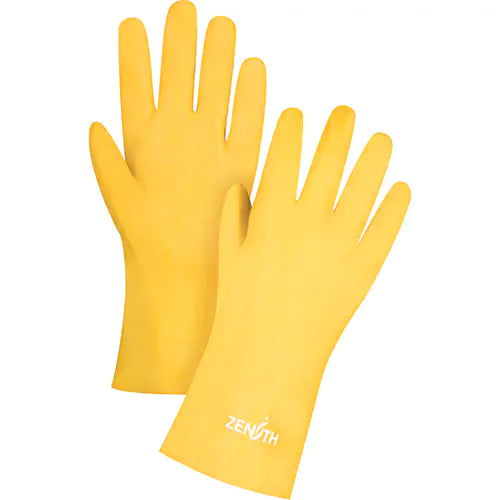Rough-Finish Chemical-Resistant Gloves, Size 9, 14" L, PVC, Interlock Inner Lining, 47-mil