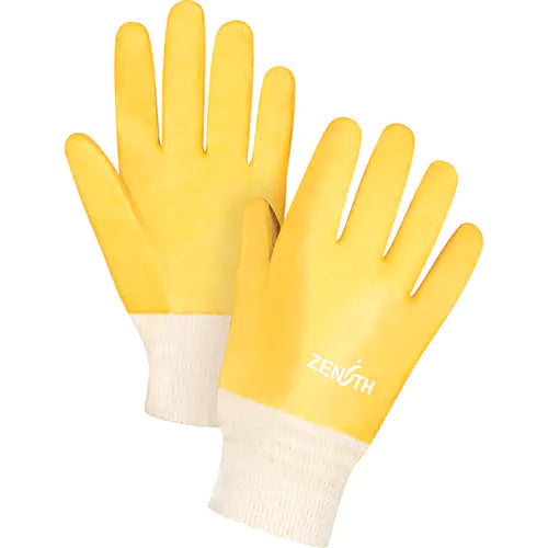 Rough-Finish Chemical-Resistant Gloves, Size 9, 14" L, PVC, Interlock Inner Lining, 47-mil