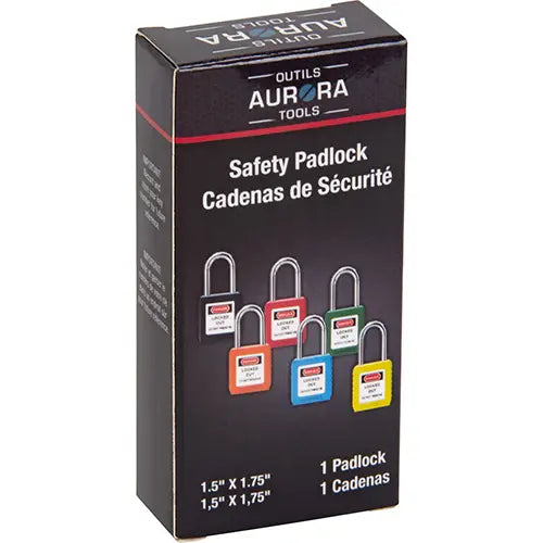 Lock for Lockouts, Safety Padlock, Keyed Different, Thermoplastic, 1-1/2" Width